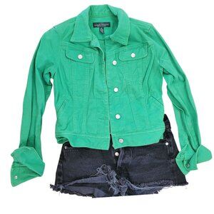 Lauren Ralph Lauren Co. Heather green denim jacket, size XS